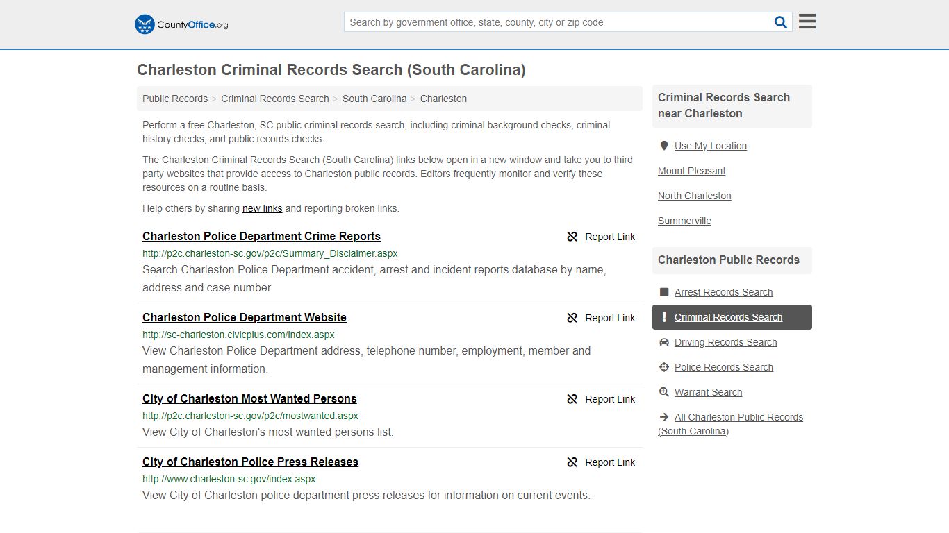 Criminal Records Search - Charleston, SC (Arrests, Jails & Most Wanted ...