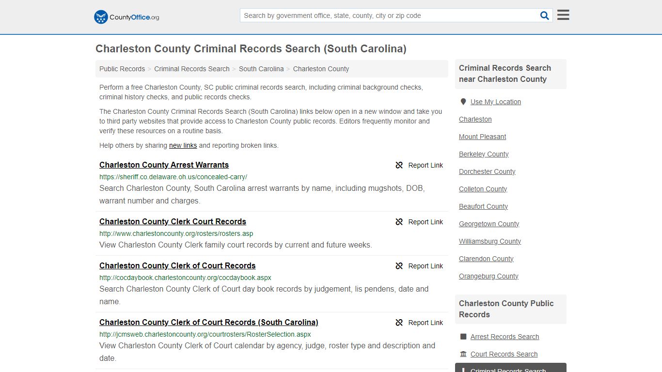 Charleston County Criminal Records Search (South Carolina) - County Office